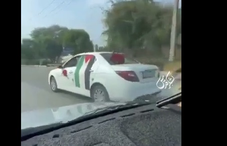 تزئین خاص ماشین عروس با پرچم فلسطین+فیلم