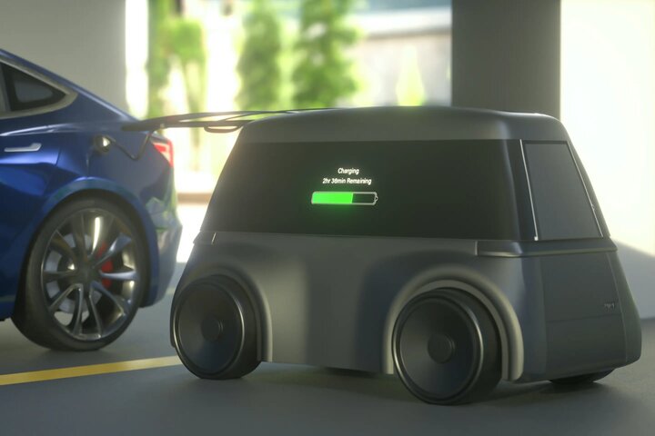 رباتی که خودرو را در پارکینگ شارژ می کند