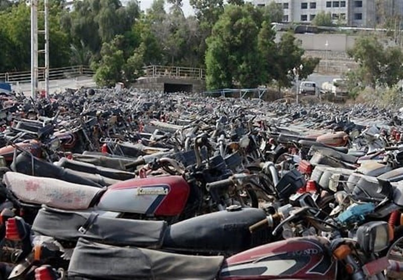فروش ۱۳۰۰ موتورسیکلت در مزایده وسایل نقیله توقیفی هرمزگان